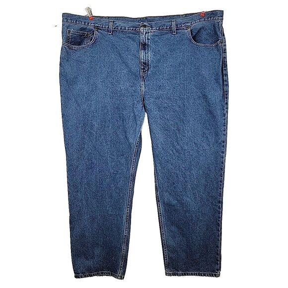 Faded Glory Mens Relaxed  Jeans Measures Size 54x33 Tapered 100% Cotton Blue - Picture 1 of 5